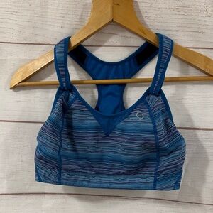 Moving Comfort Blue Striped Women's Sports Bra size 38C